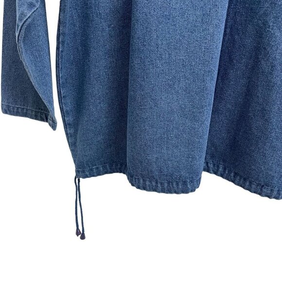 Lee Valley Ireland Men's Blue Denim Pullover Jacket Zipper Pockets Drawstring L - Picture 6 of 13